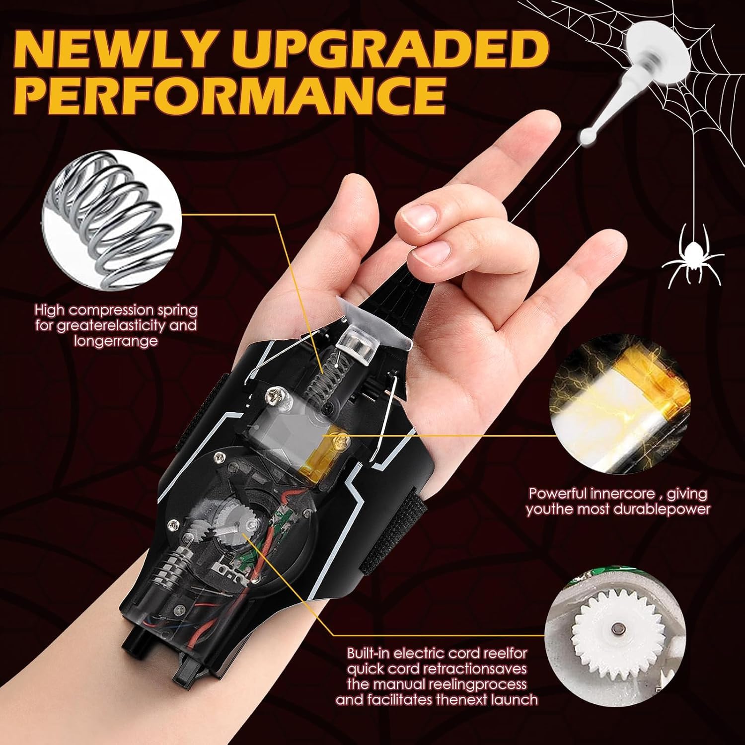 M MITLINK Spider Toy magnet adhesion demonstrates metal-surface play after launch.