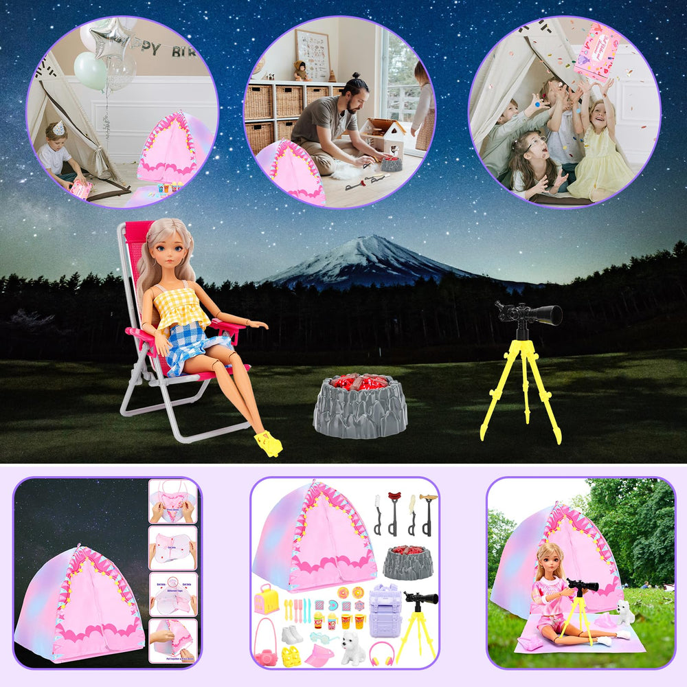 Miunana placemat creates tidy doll meals during outdoor pretend play