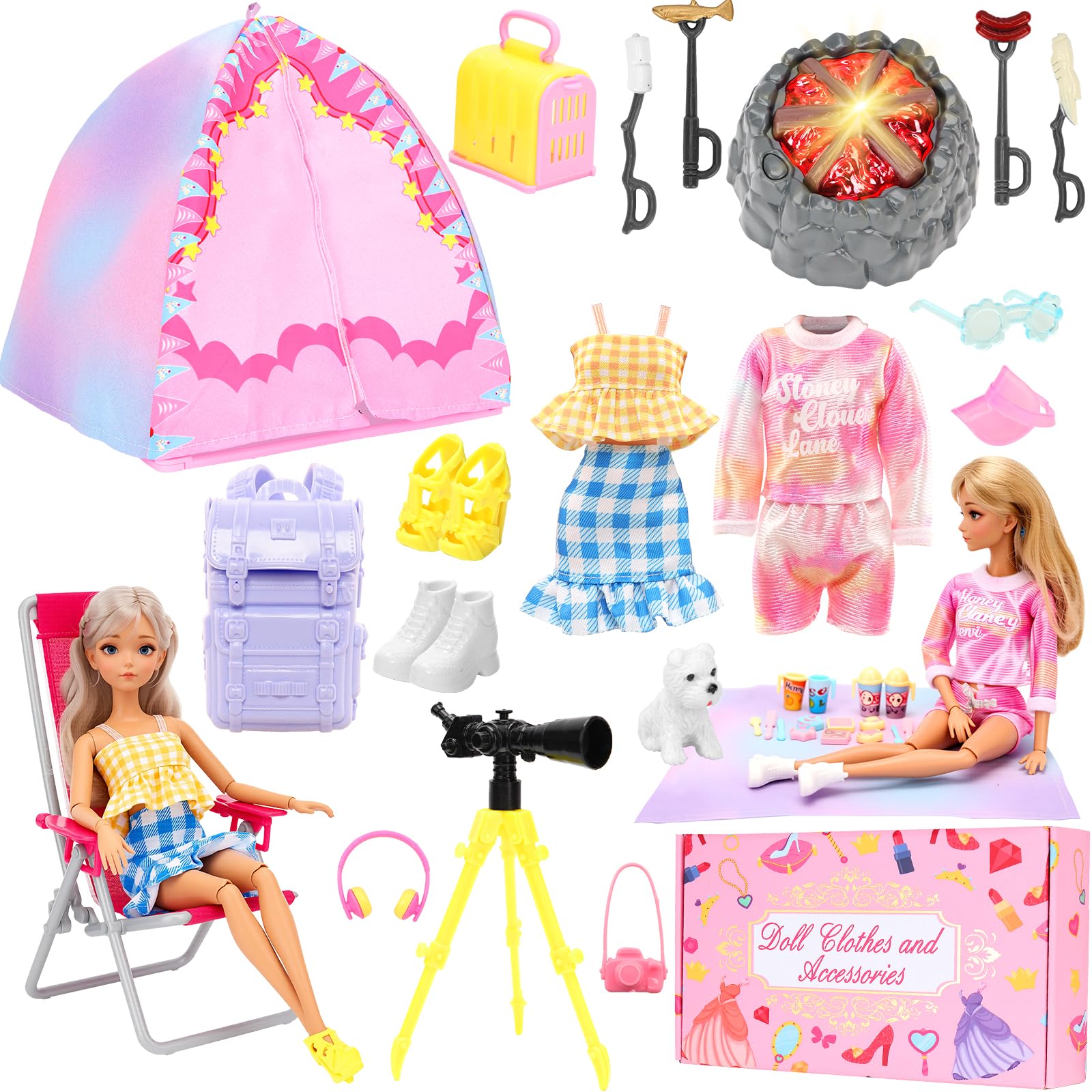Miunana camping tent for 11-12 inch dolls enhances imaginative camping play