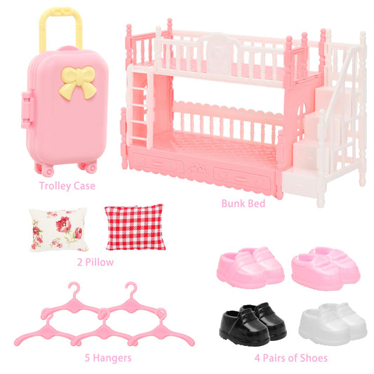 Miunana three princess dresses inspiring creative dress-up stories for 5.3-inch dolls.