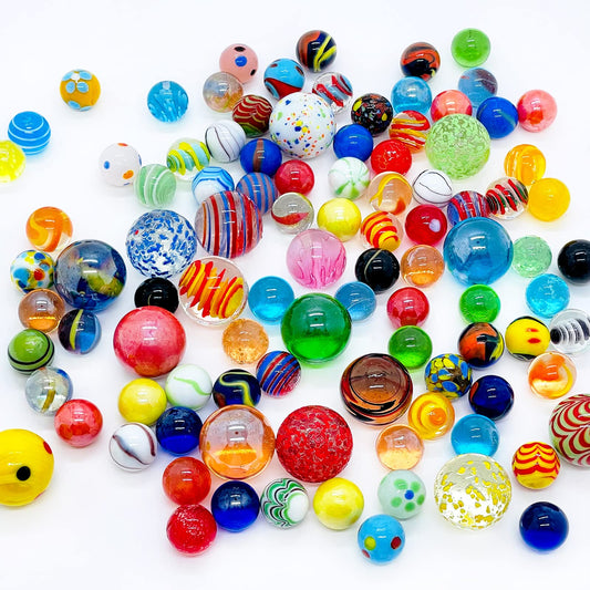 Miutrue 100 assorted marbles 16mm colors for gameplay and crafts