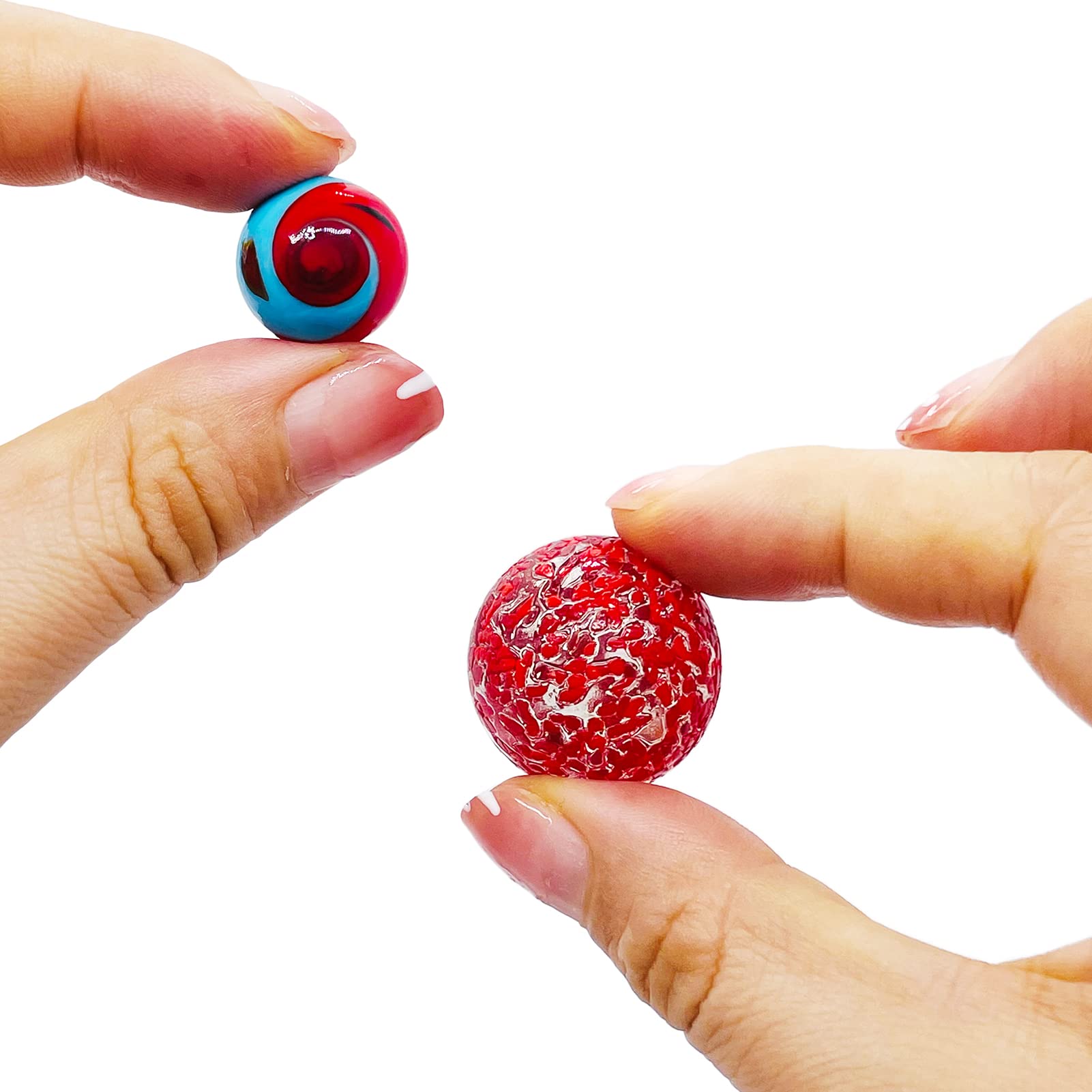 Miutrue glass marbles with smooth finish in hand