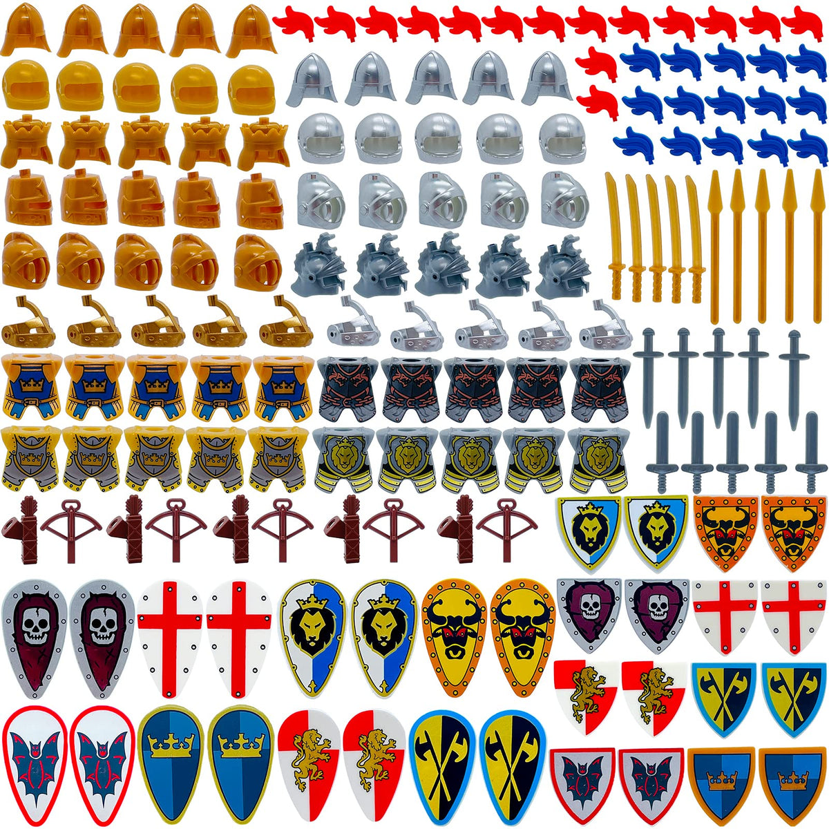 Miutrue medieval knight shield for mini figures, durable and block-compatible