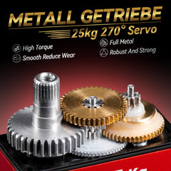 Miuzei full-metal gear servo shows durable construction for lasting performance.
