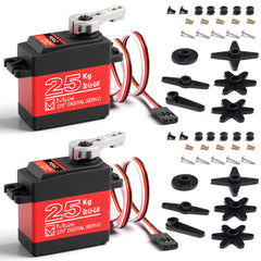 Miuzei waterproof 25kg servo for RC cars with rugged shell for outdoor use.