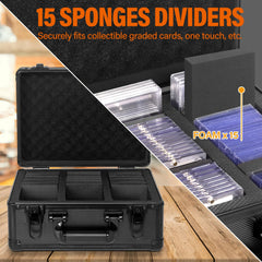 MIXPOET graded card storage box features an aluminum frame for sturdy protection.