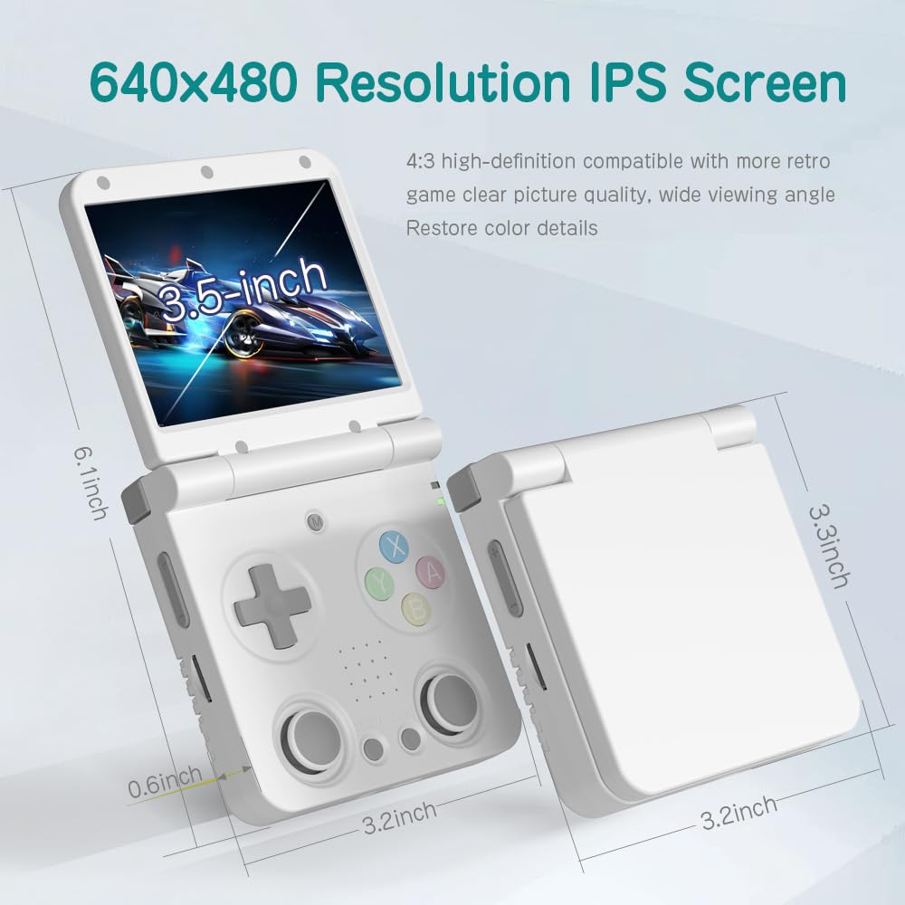Miyoo Flip V2 3.5-inch IPS screen delivers crisp retro visuals.