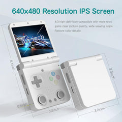 Miyoo Flip V2 3.5-inch IPS screen delivers crisp retro visuals.