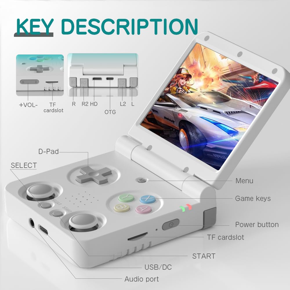 Miyoo Flip V2 3000mAh battery provides long playtime in handheld mode.
