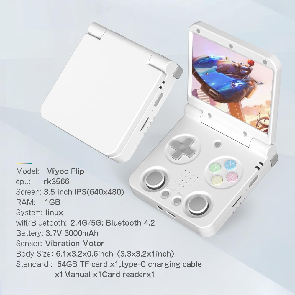 Miyoo Flip V2 compact size fits pockets for travel gaming.