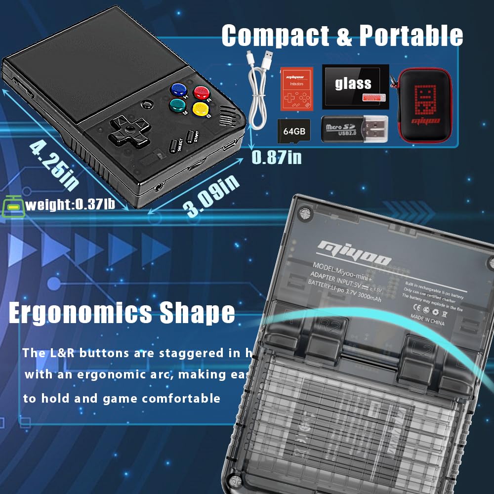 Miyoo Mini Plus open-source system supports diverse emulation options.