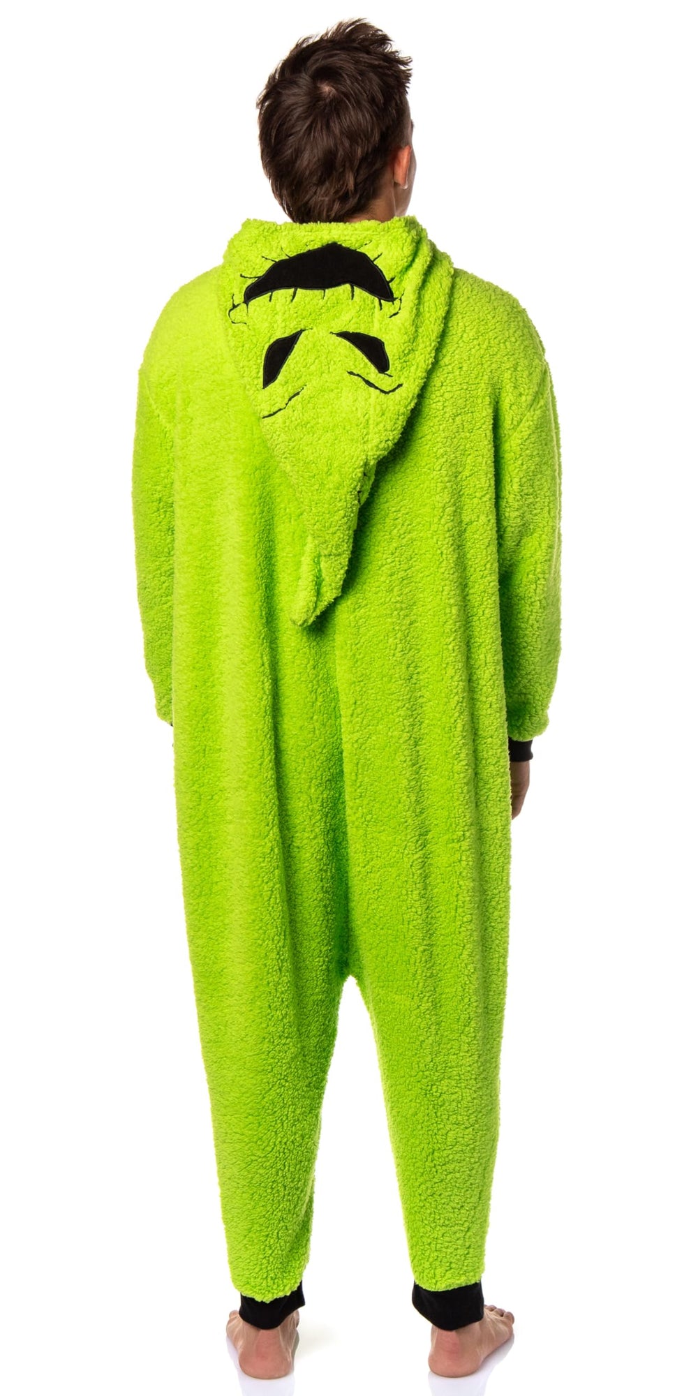 MJC Oogie Boogie union suit green faux-shearling fabric feels luxurious and warm
