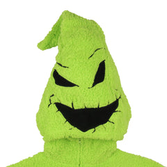 MJC Oogie Boogie union suit green front zipper enables easy on and off