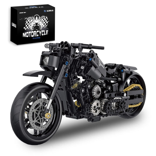 MJDDJA 1:8 motorcycle model with realistic brake discs for authentic detailing.
