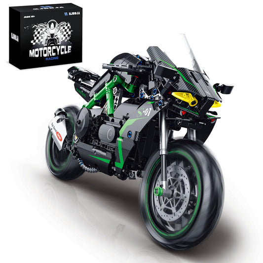 MJDDJA 1:8 motorcycle model with detailed exterior, ideal for display