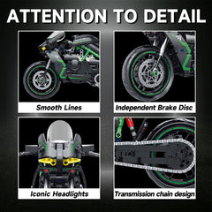 MJDDJA 1:8 motorcycle model kickstand supports steady display