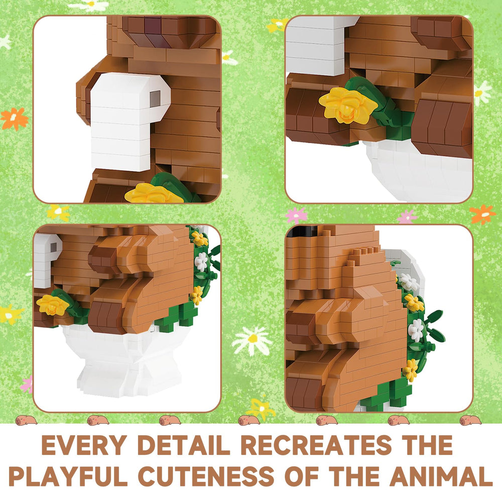 MJDDJA Capy-bara Mini Blocks – Capybara Riding a Pig Micro Block Set ...