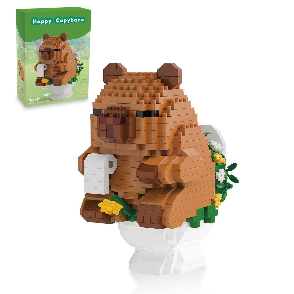 MJDDJA Capy-bara Mini Blocks – Capybara Riding a Pig Micro Block Set ...
