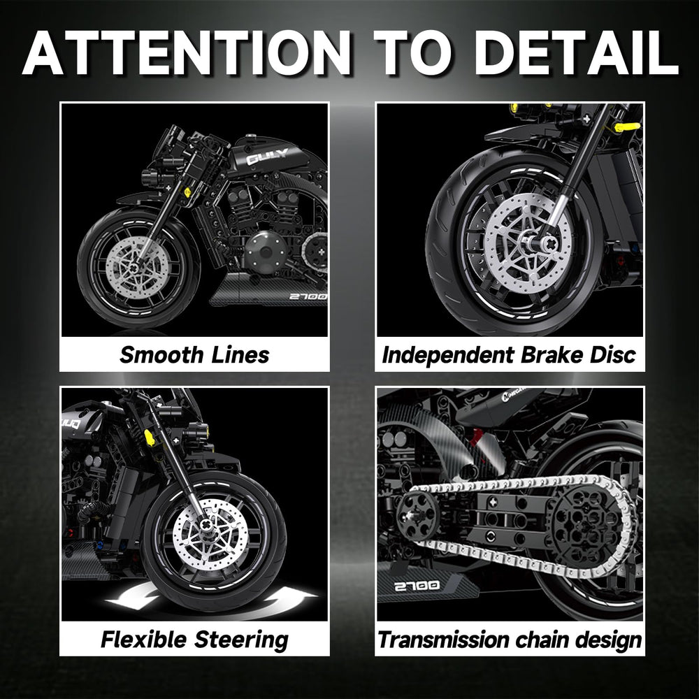 MJDDJA's realistic suspension and chain-driven rear wheel add authentic turning.