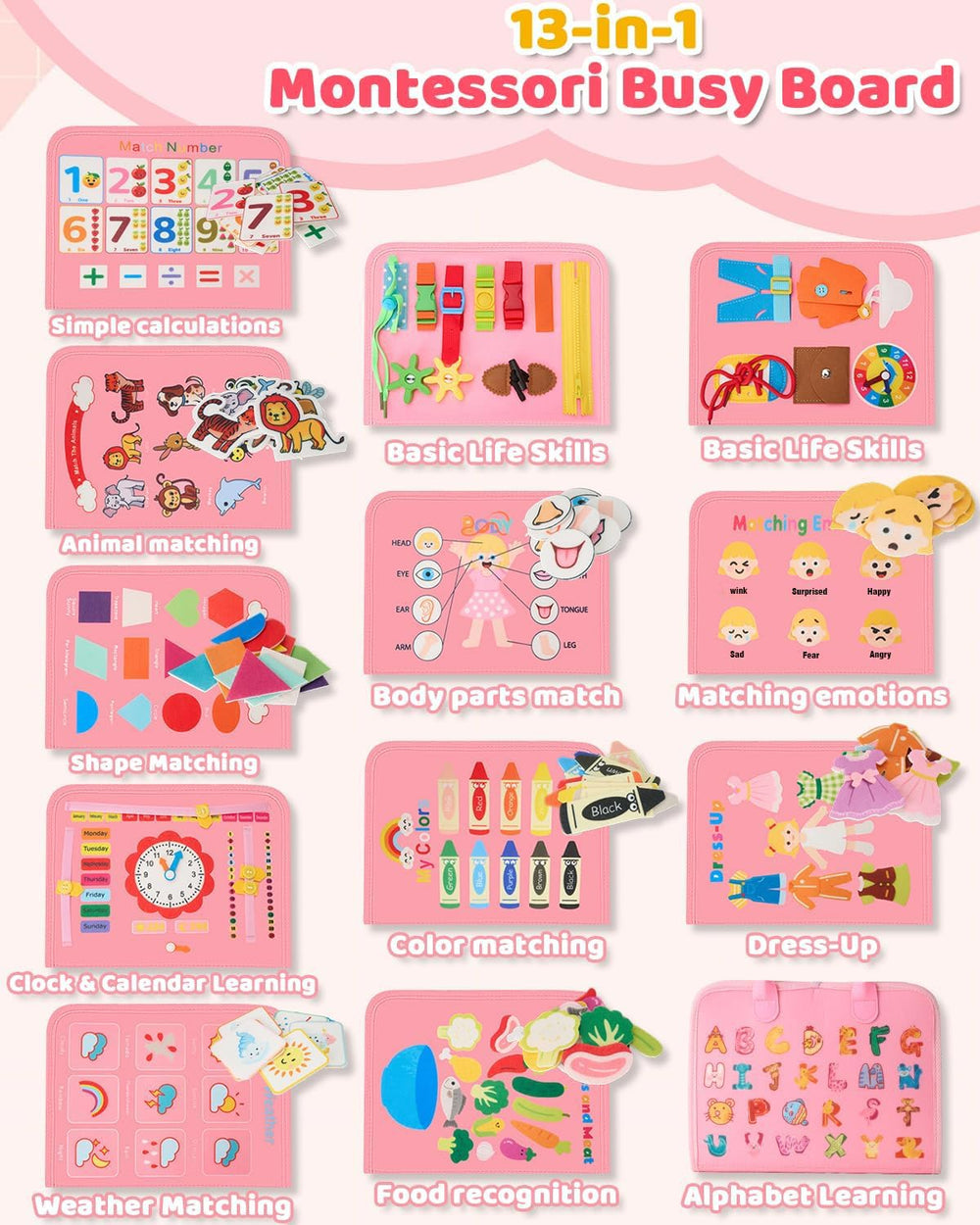 MJDYTYT buttoning dressing-skill page builds fine motor control.