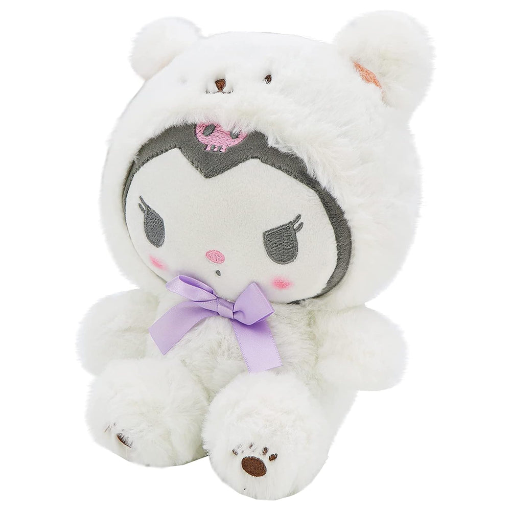 MJJAOQYF cartoon kawaii white bear close-up fabric, showing durable stitching and soft texture.