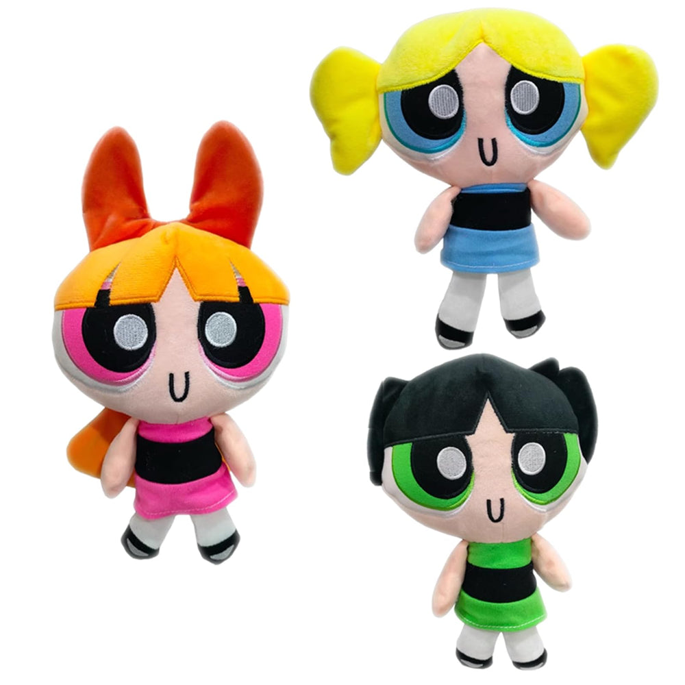 MJJAOQYF power plush girl toy resting on a bed, soft cuddle companion for kids