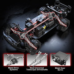 Brushless 2852 4400kv motor delivers strong acceleration for fast desert runs.