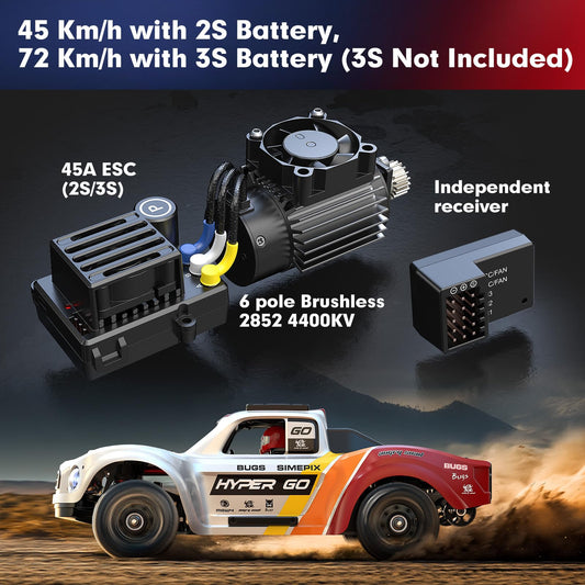 MJX Hyper GO 14211 chassis uses 6061 aluminum for strength and rigidity.