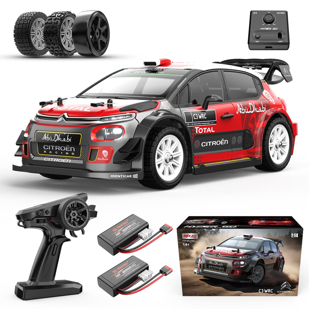 MJX Hyper GO 14303 Citroen C3 front view shows authentic scale detail for hobbyists.