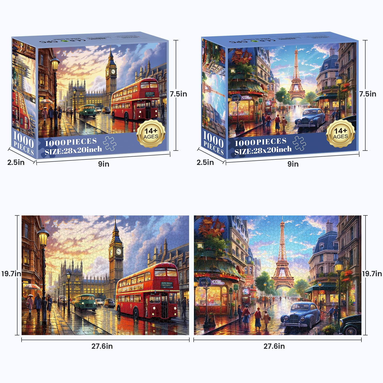 Mjyphdm Eiffel Tower 1000-piece puzzle for an urban landmark challenge