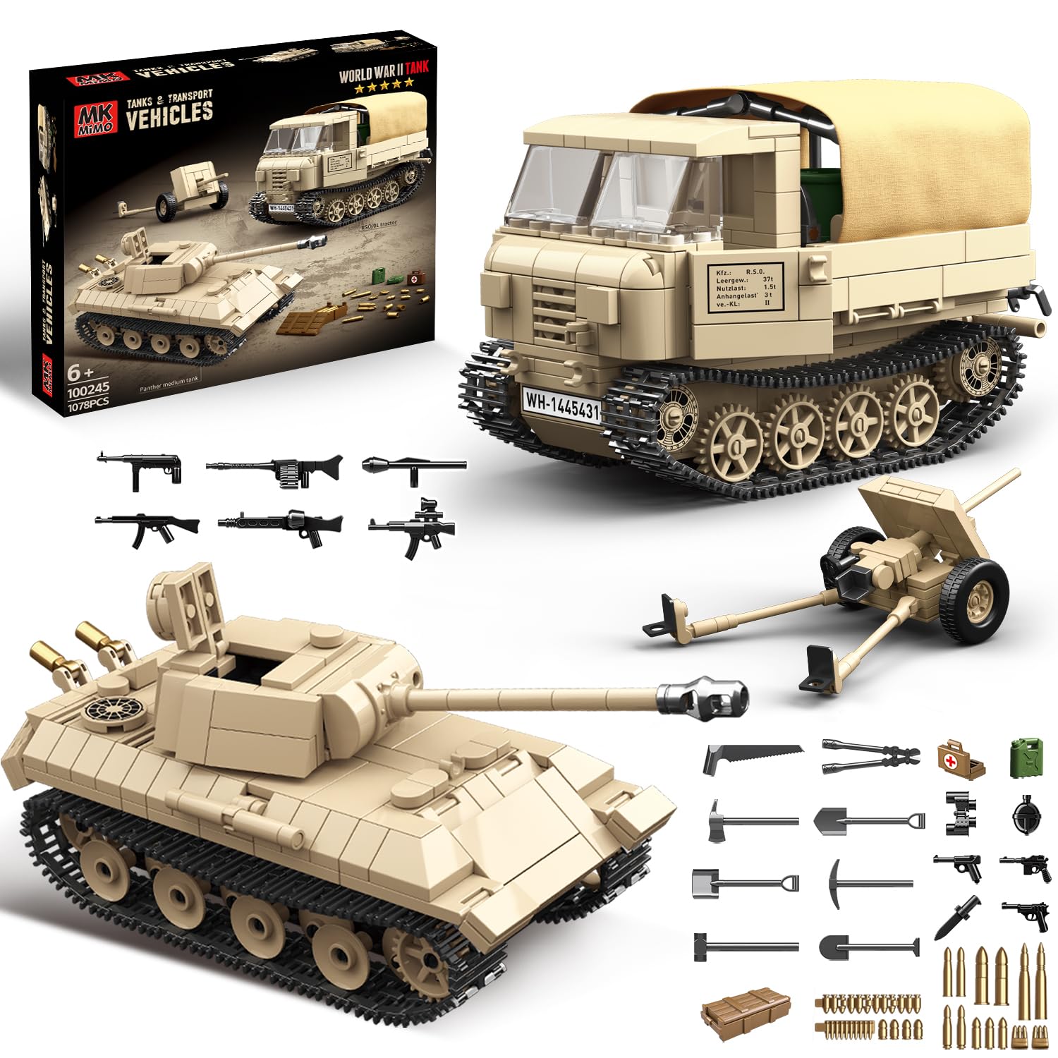 Mkmimo Panther Tank model for display and imaginative play