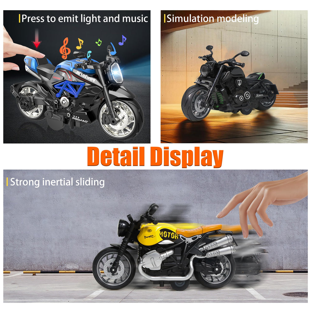 MLcnleS alloy diecast motorcycle close-up detail shows authentic metal finish