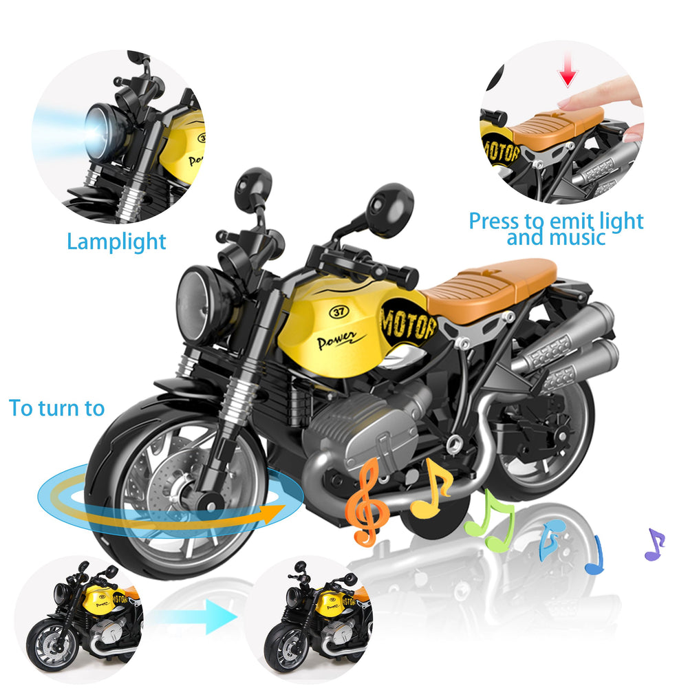 MLcnleS alloy diecast motorcycle light and sound feature for immersive play