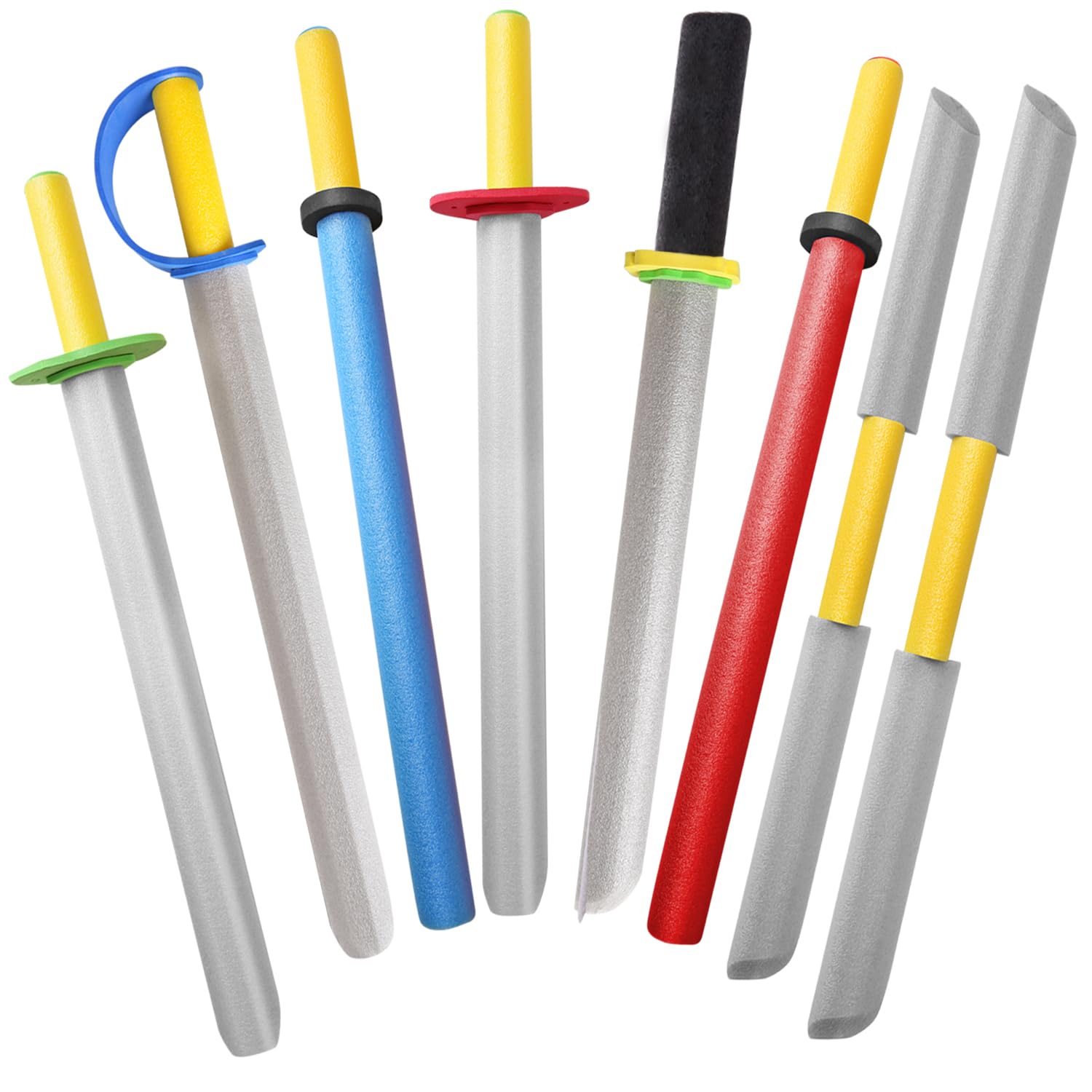 MLcnleS Kids foam swords eight-pack for colorful pretend play and safe battles