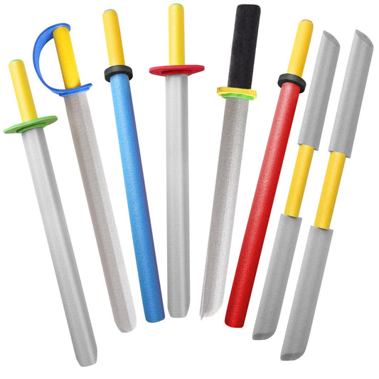 MLcnleS Kids foam swords eight-pack for colorful pretend play and safe battles