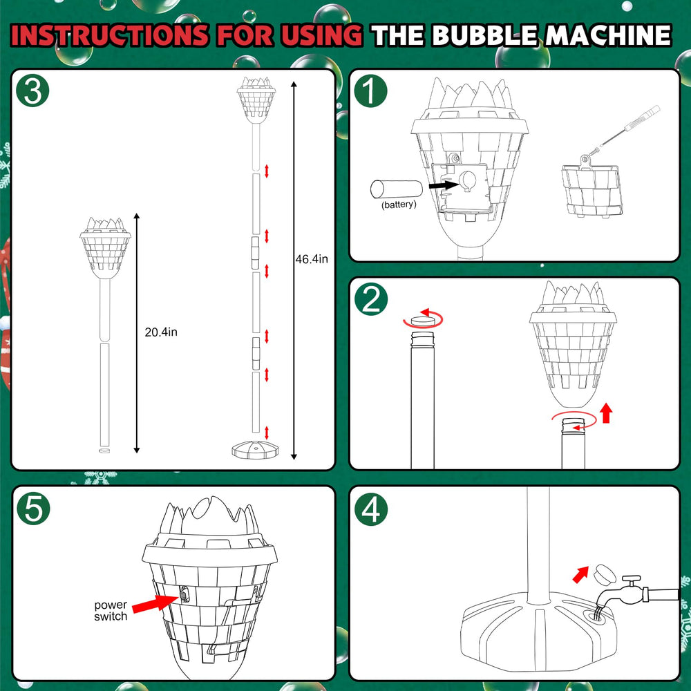 MLDKA durable ABS construction keeps safe, long-lasting bubble play.