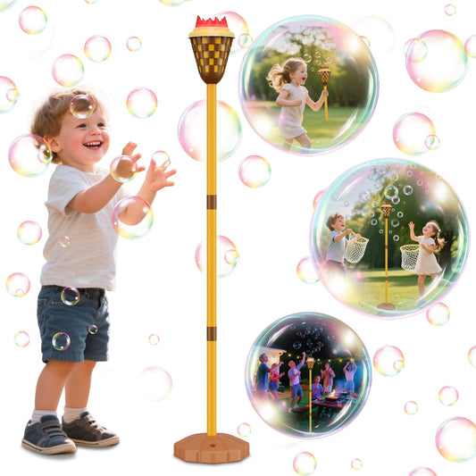 MLDKA bubble machine for kids with dancing bubbles and colorful lights for outdoor fun.