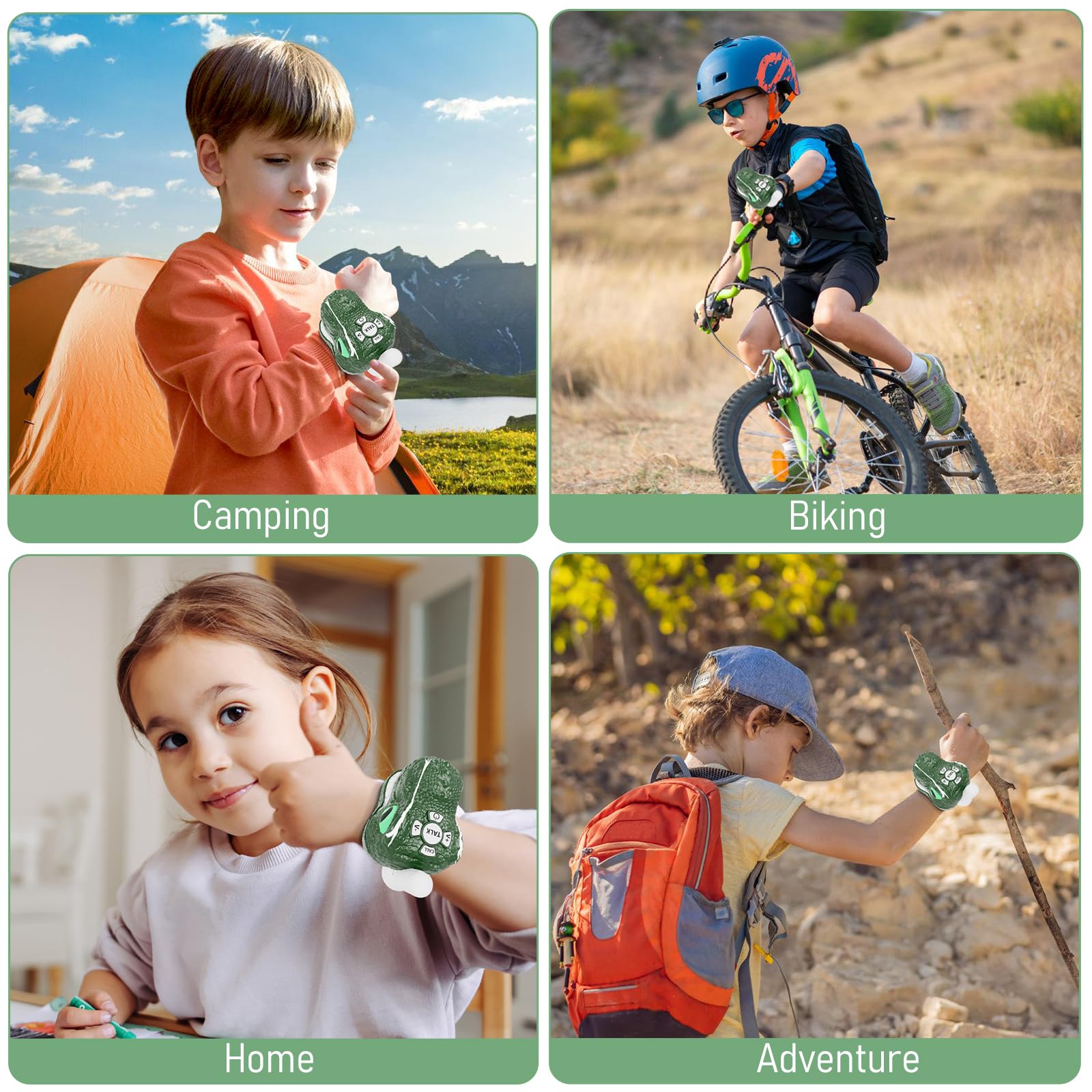 MLDKA Dinosaur Walkie Talkies 3-Pack ideal for camping or hiking adventures