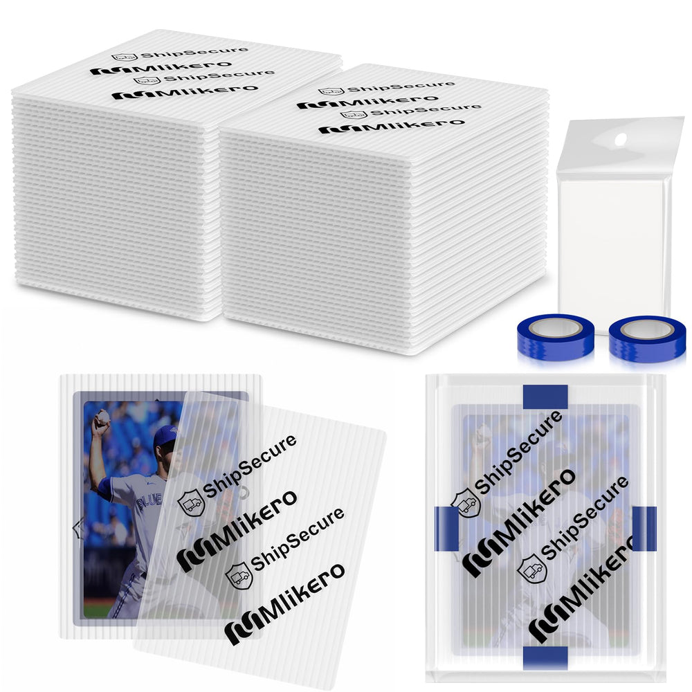 Mlikero 120-pack protectors shown together for secure card mailings