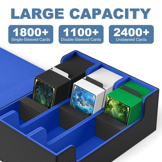Mlikero 1800+ card capacity storage box for sleeved and unsleeved cards