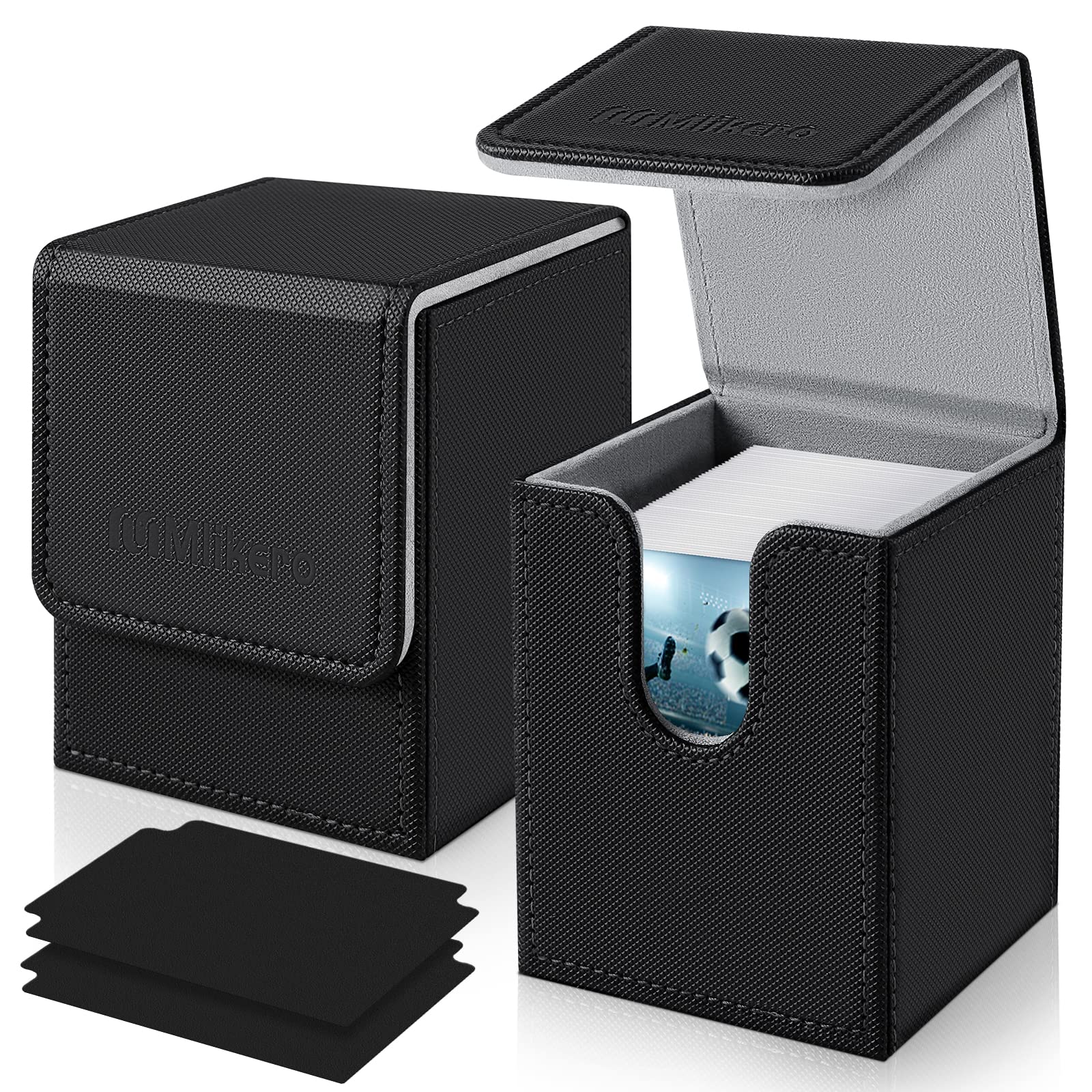 Mlikero 2-pack card deck box commander keeps 200+ sleeved cards organized.
