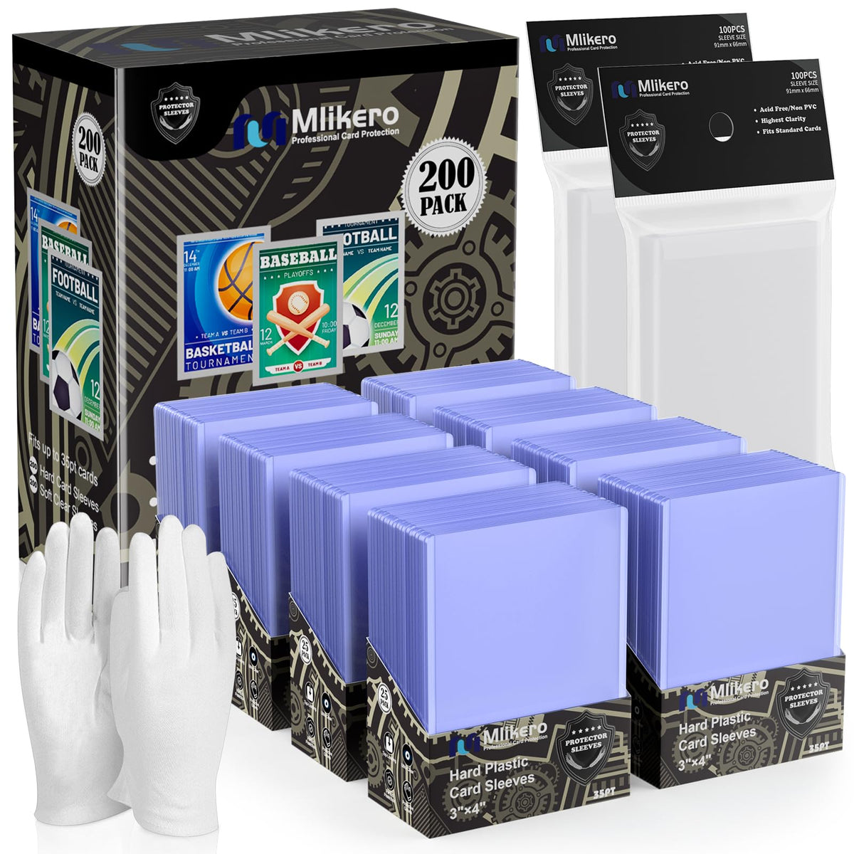 Mlikero 400 card top loaders packaging protects cards during storage