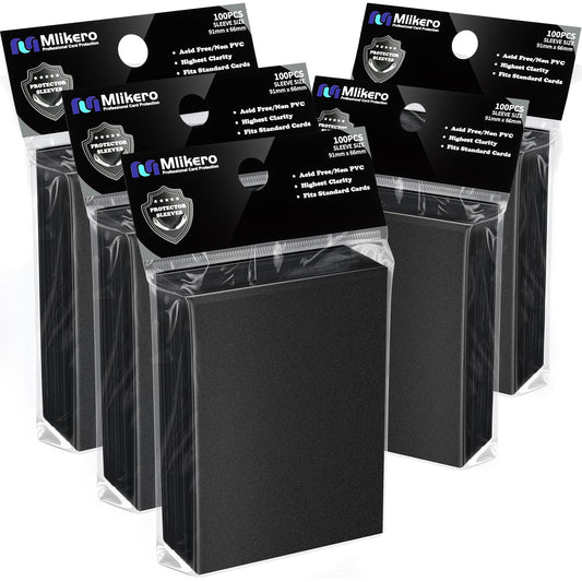 mlikero 500-pack card sleeves protect MTG cards from dust and wear.