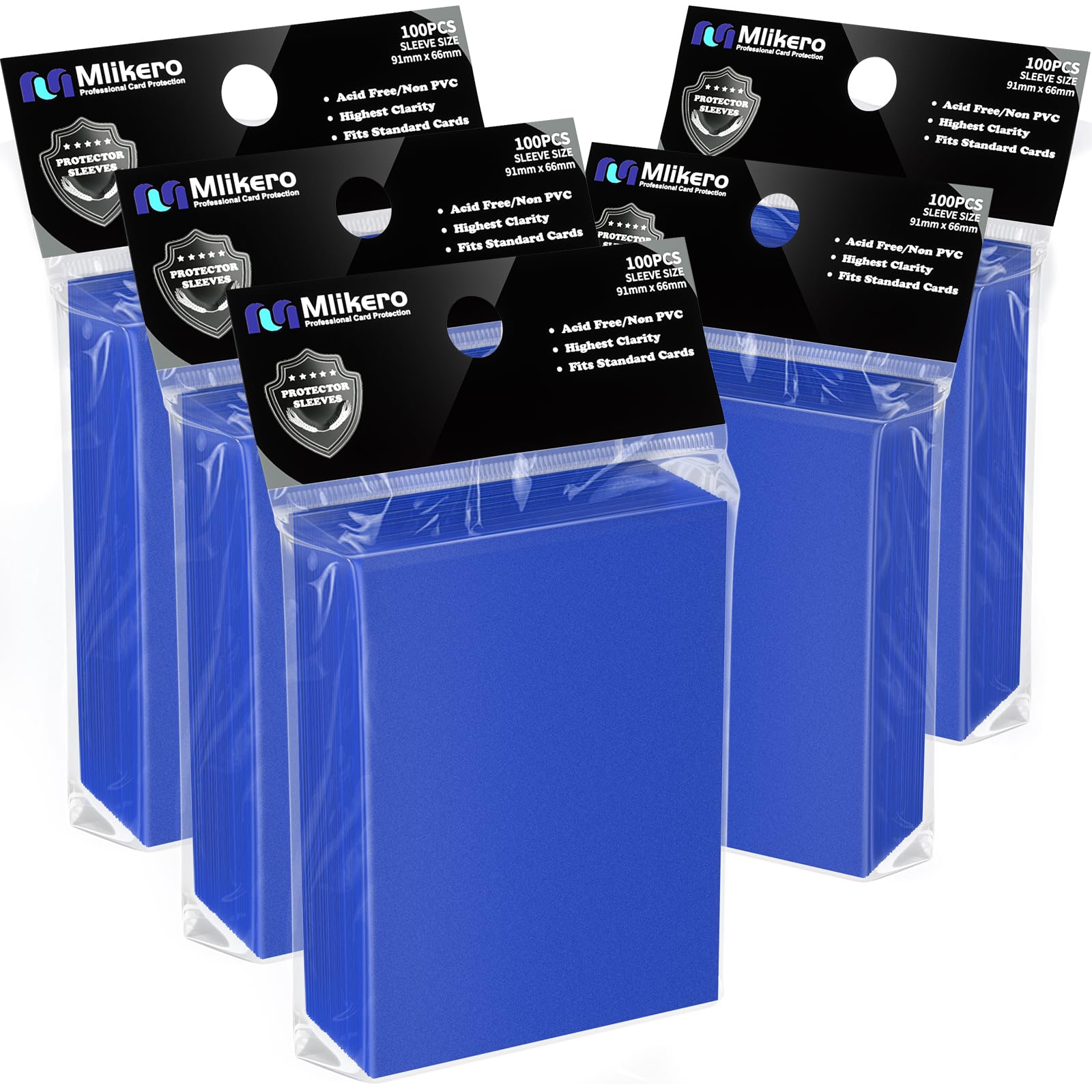 Mlikero 500-pack card sleeves in package ready for MTG and sports cards.