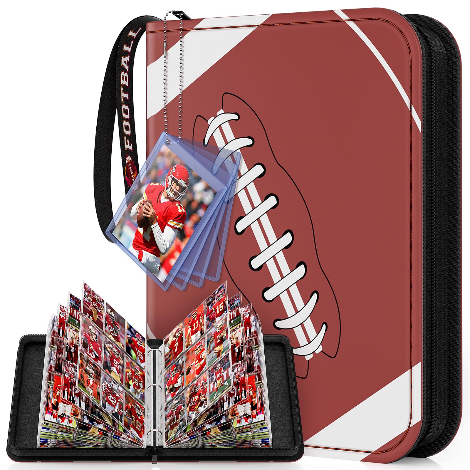 Mlikero 720-pocket binder exterior showcases durable, stylish design for football card lovers.