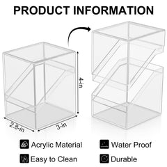 Mlikero acrylic deck box with six dividers keeps your collection organized and accessible.