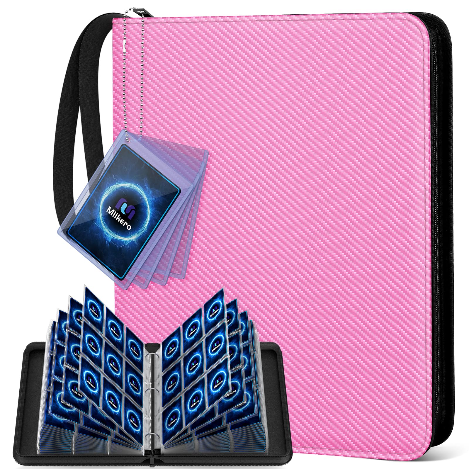 MLikero 9-pocket binder front cover displaying cards clearly