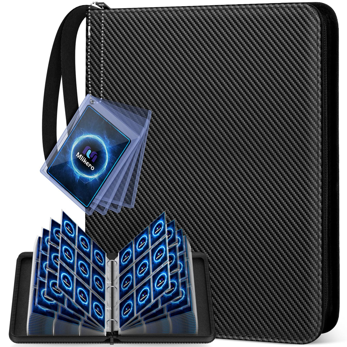Mlikero Card Binder 9-Pocket display highlights cards clearly for viewing