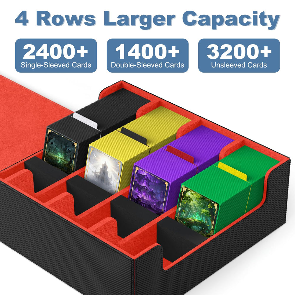 Mlikero deck box interior showing 10 colorful dividers for quick sorting.