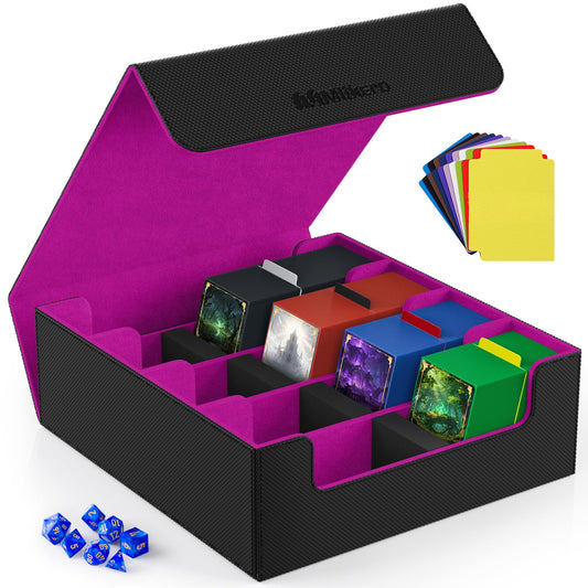 MLikero card deck box with a 4-row layout for MTG and TCG collections.